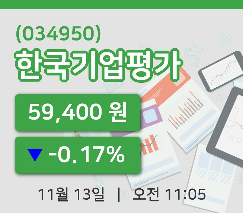 [한국기업평가주가] 13일 이시각 현재  59,400원