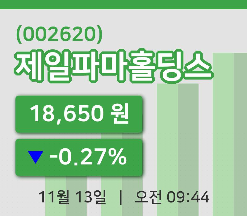 [제일파마홀딩스주가] 13일 이시각 현재  18,650원