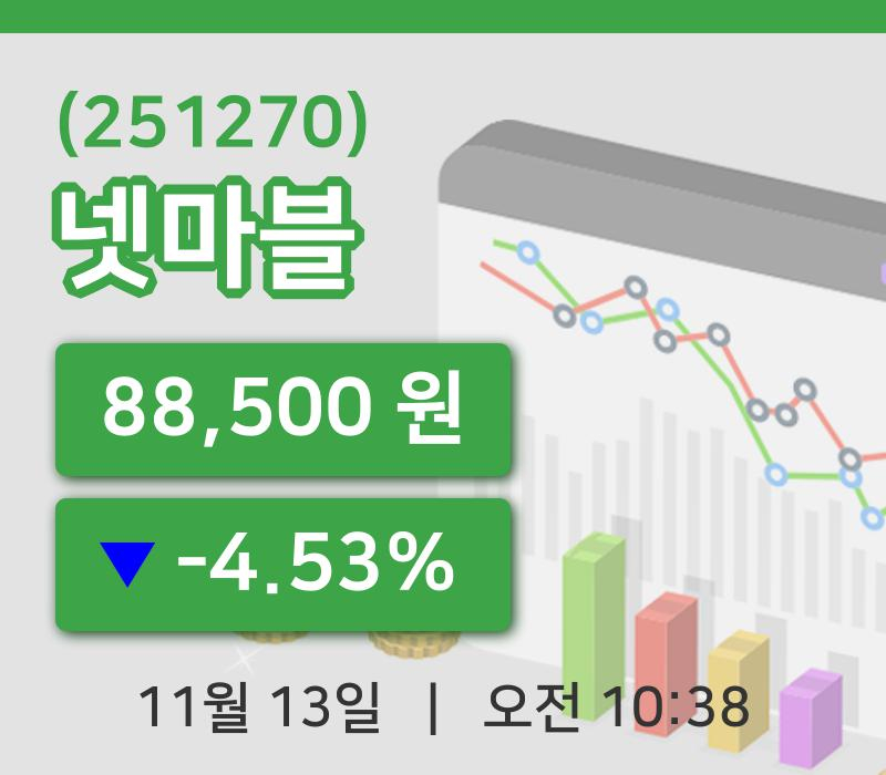 [넷마블주가] 13일 10시 38분 현재 88,500원