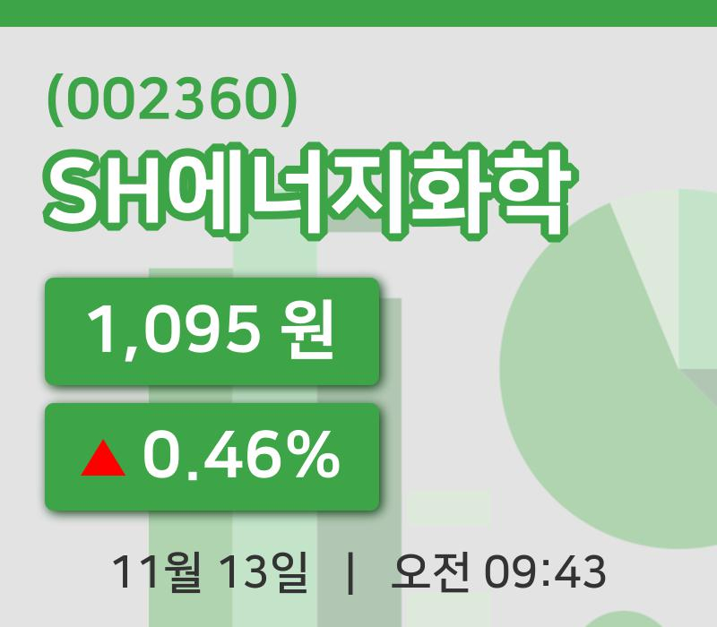 [SH에너지화학주가] 9시 43분 현재 1,095원