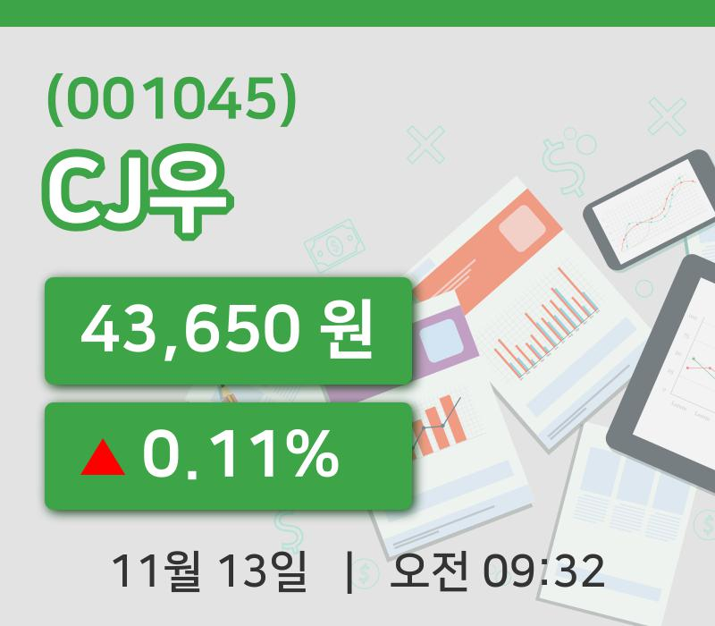 [CJ우주가] 13일 9시 32분 현재 43,650원