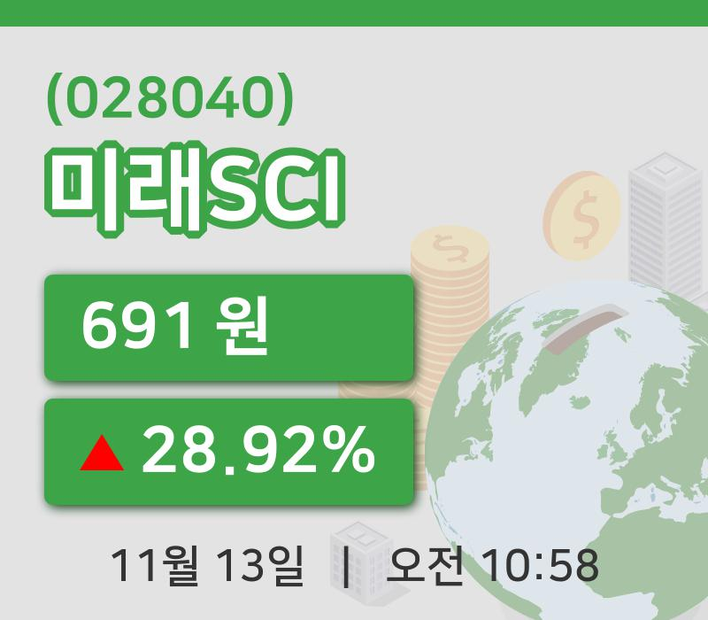 [미래SCI주가] 13일 10시 58분 현재 691원