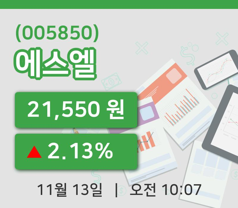 [에스엘주가] 13일 10시 07분 현재 21,550원
