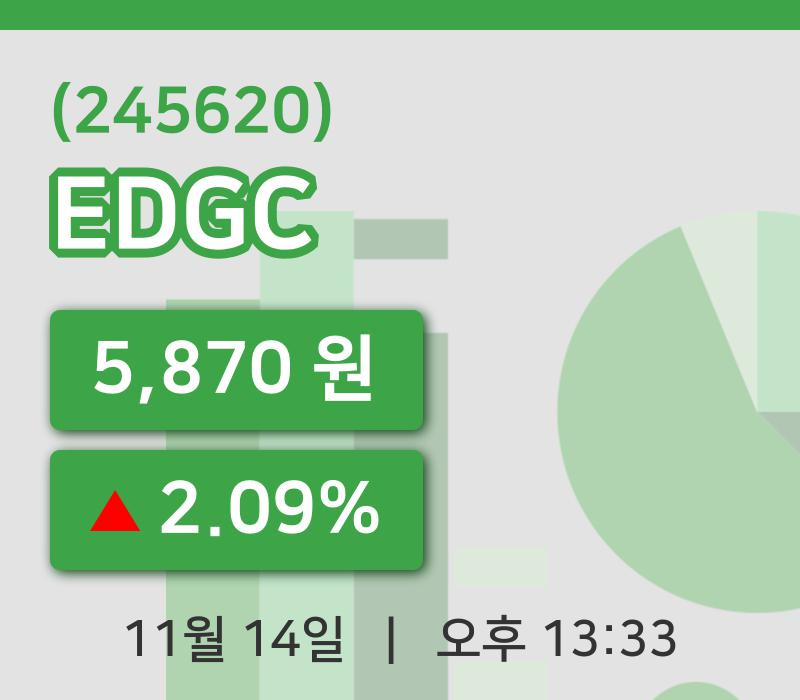 [EDGC주가] 14일 13시 33분 현재 5,870원