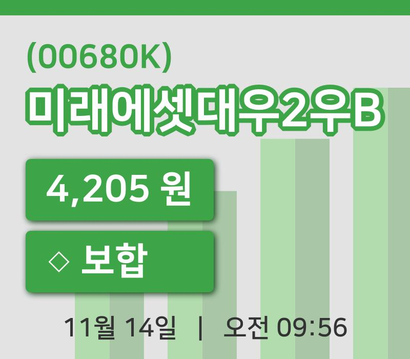 [미래에셋대우2우B주가] 14일 이시각 현재  4,205원