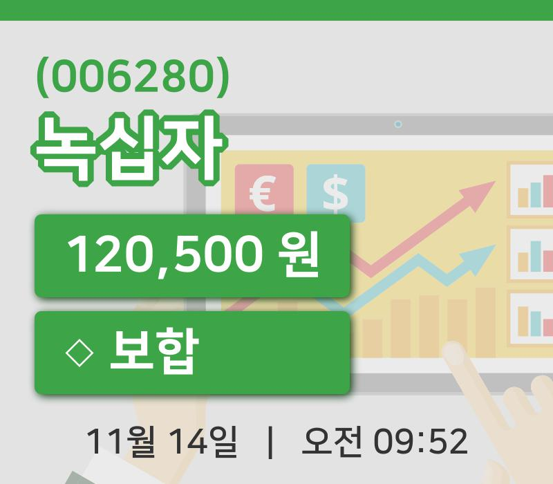 [녹십자주가] 9시 52분 현재 120,500원
