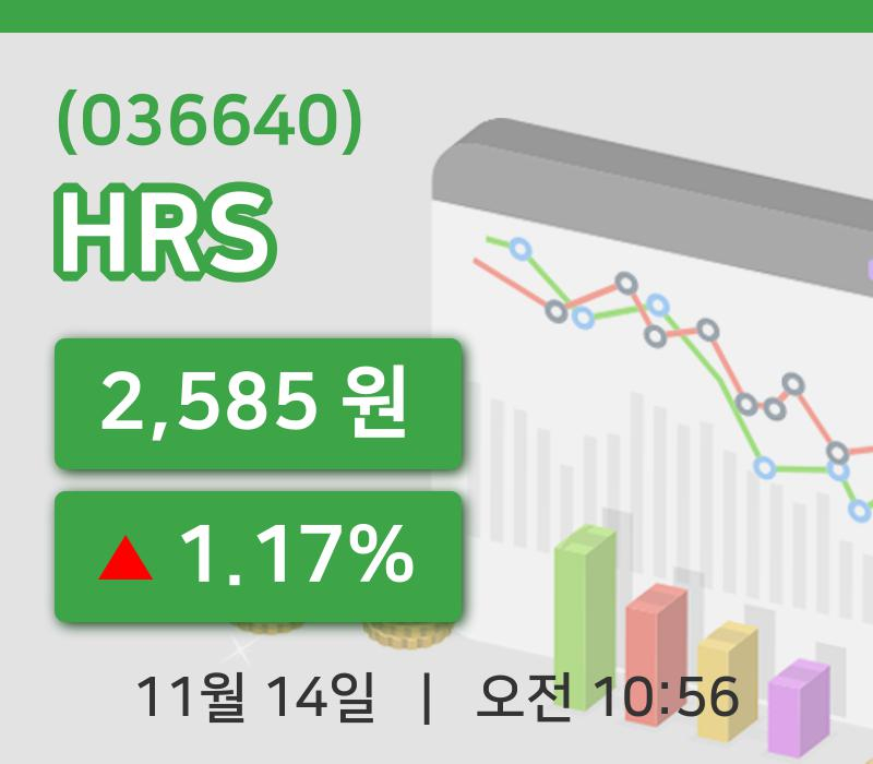 [HRS주가] 14일 이시각 현재  2,585원