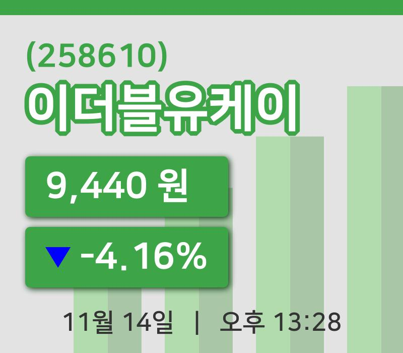 [이더블유케이주가] 14일 13시 28분 현재 9,440원