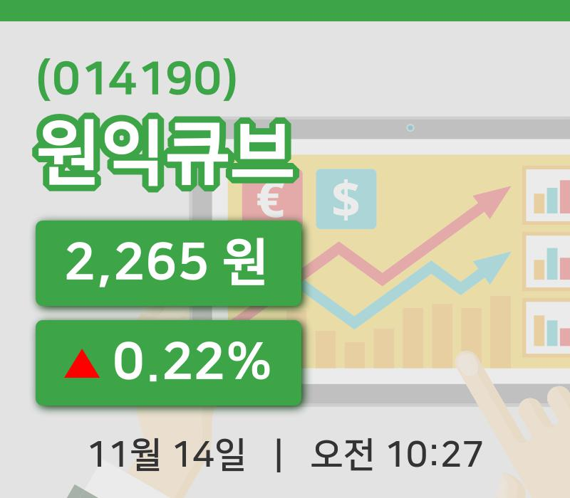 [원익큐브주가] 14일 10시 27분 현재 2,265원
