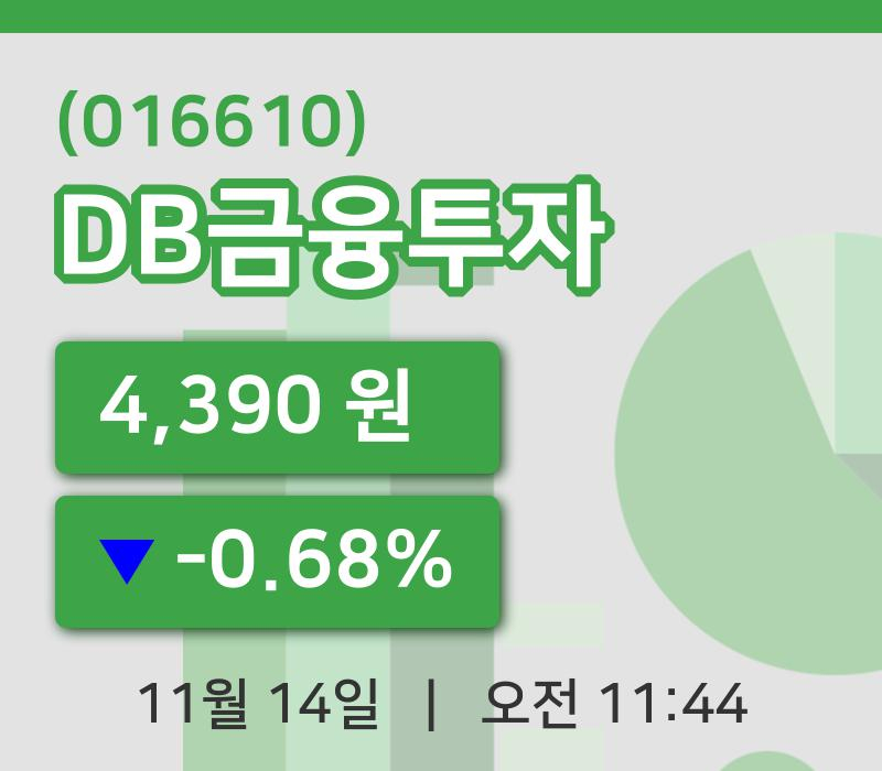 [DB금융투자주가] 14일 이시각 현재  4,390원