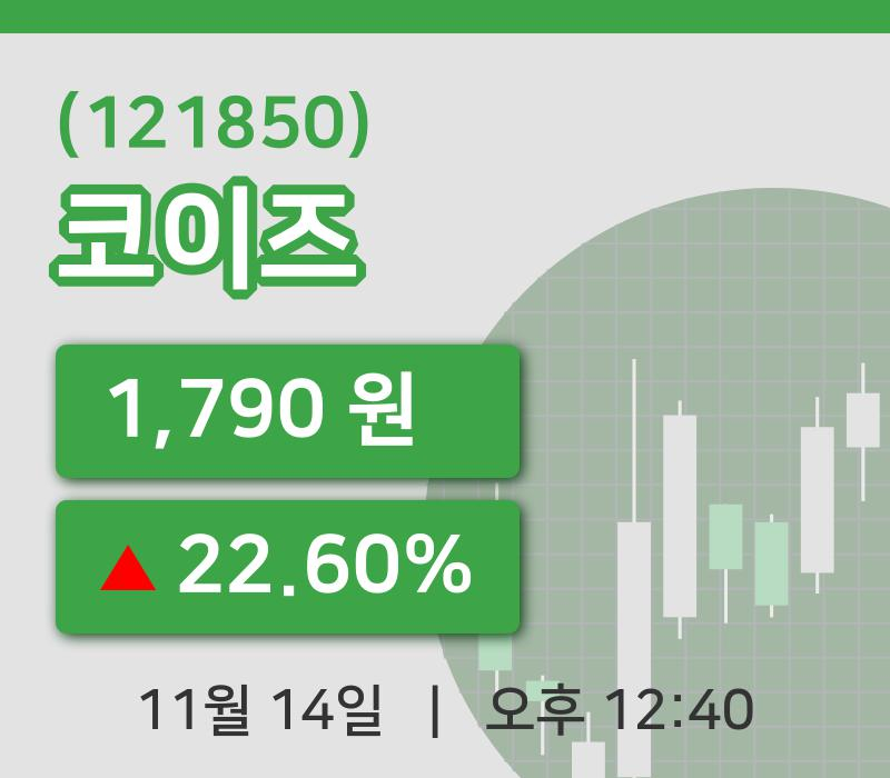 [코이즈주가] 14일 이시각 현재  1,790원