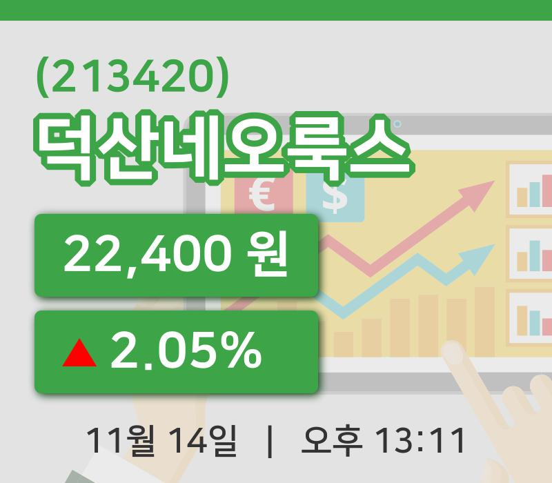 [덕산네오룩스주가] 14일 이시각 현재  22,400원