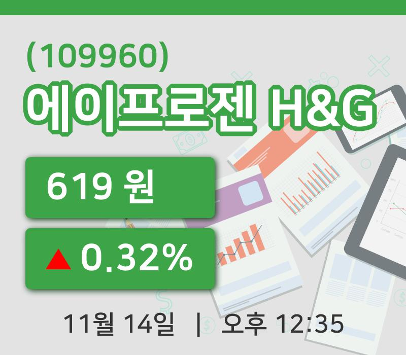 [에이프로젠 H&G주가] 12시 35분 현재 619원