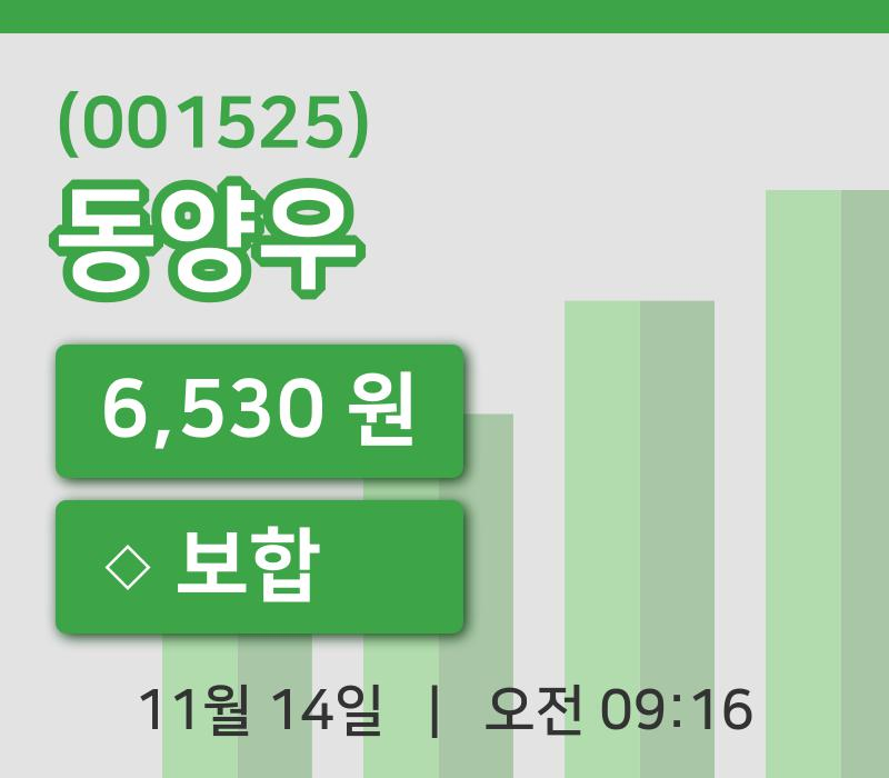 [동양우주가] 14일 9시 16분 현재 6,530원