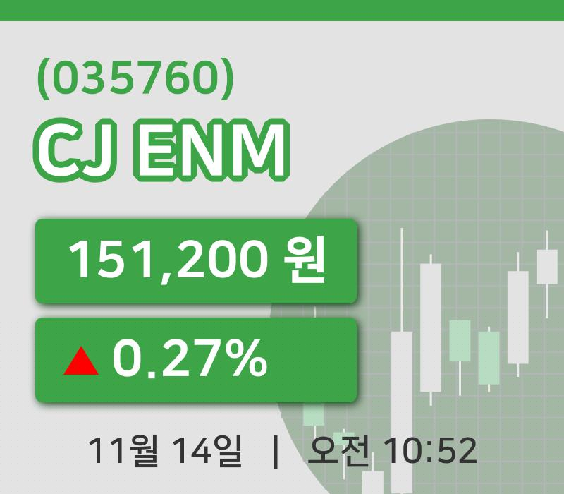 [CJ ENM주가] 14일 이시각 현재  151,200원