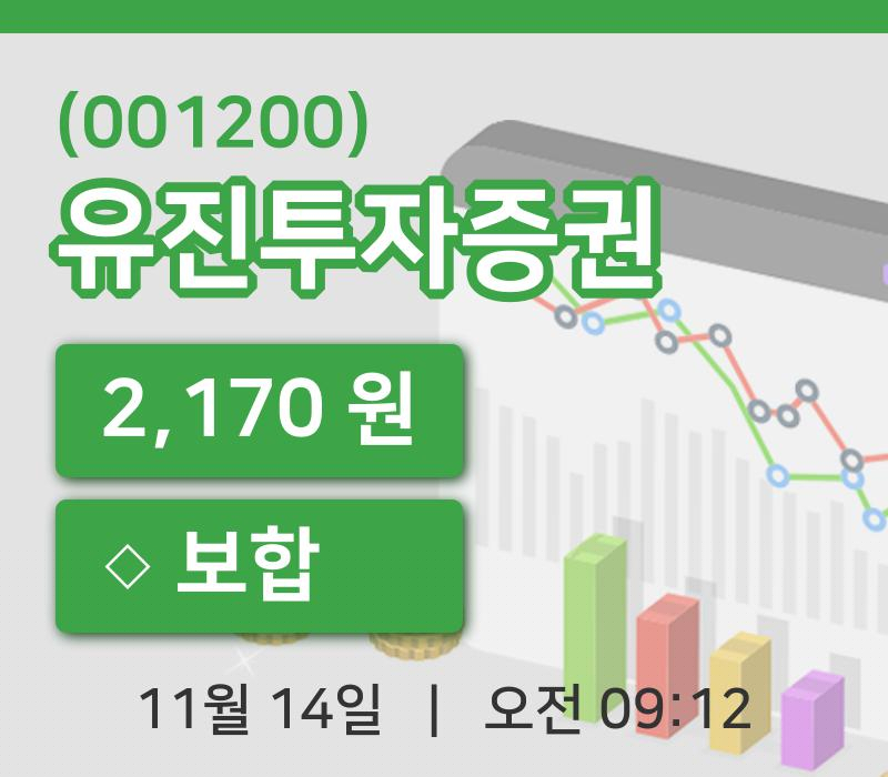 [유진투자증권주가] 14일 이시각 현재  2,170원