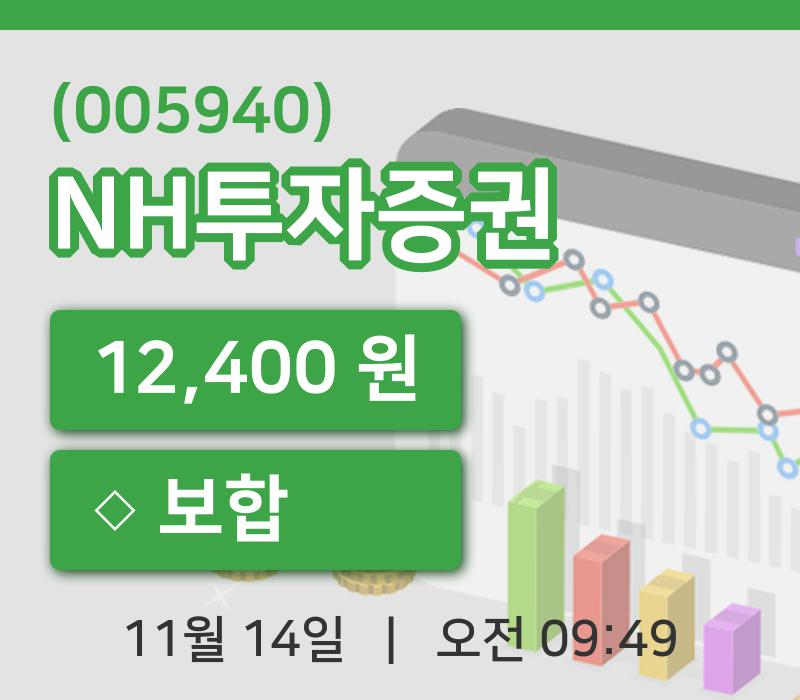 [NH투자증권주가] 14일 9시 49분 현재 12,400원