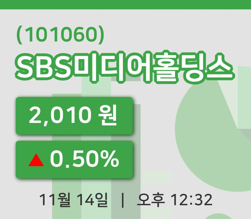 [SBS미디어홀딩스주가] 12시 32분 현재 2,010원