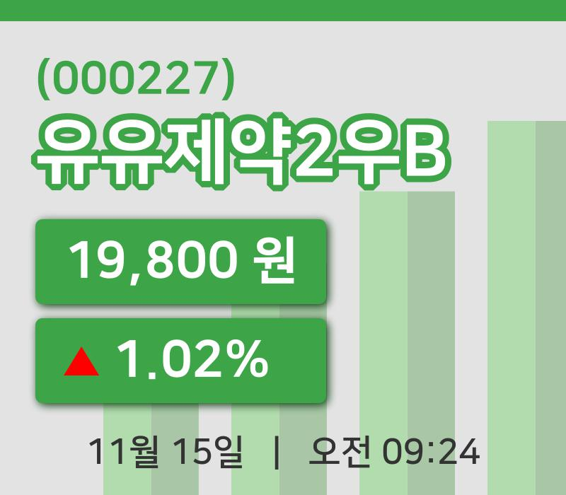 [유유제약2우B주가] 15일 이시각 현재  19,800원
