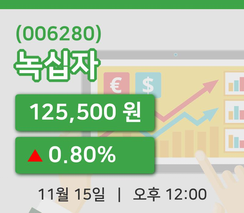 [녹십자주가] 15일 이시각 현재  125,500원