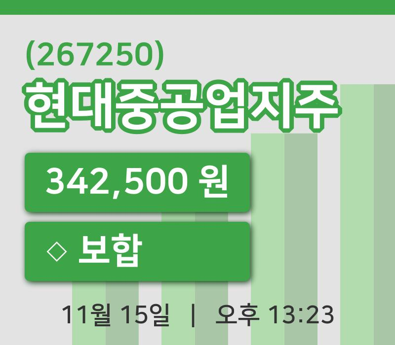 [현대중공업지주주가] 13시 23분 현재 342,500원