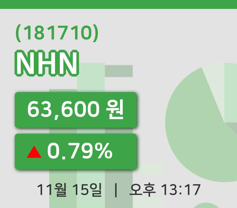 [NHN주가] 13시 17분 현재 63,600원