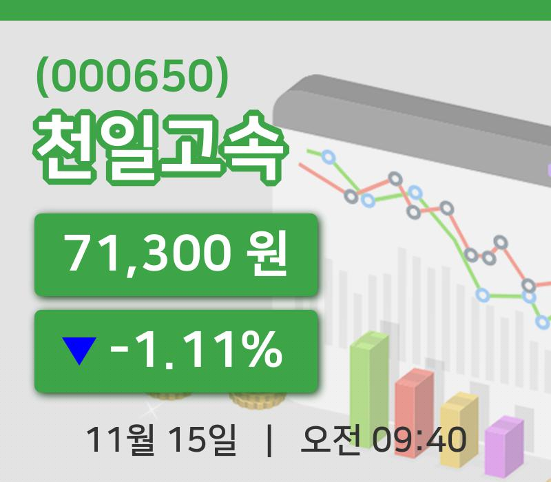 [천일고속주가] 15일 이시각 현재  71,300원