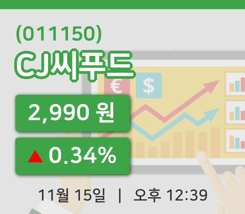 [CJ씨푸드주가] 12시 39분 현재 2,990원
