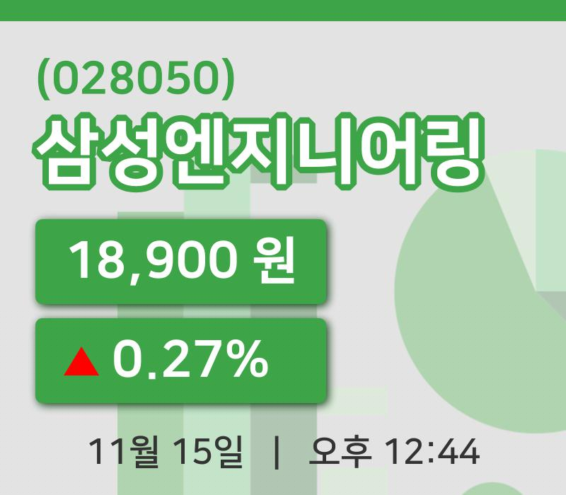 [삼성엔지니어링주가] 15일 12시 44분 현재 18,900원