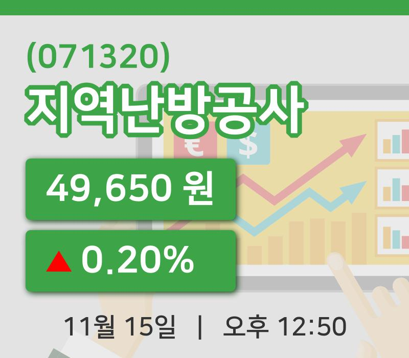 [지역난방공사주가] 15일 이시각 현재  49,650원