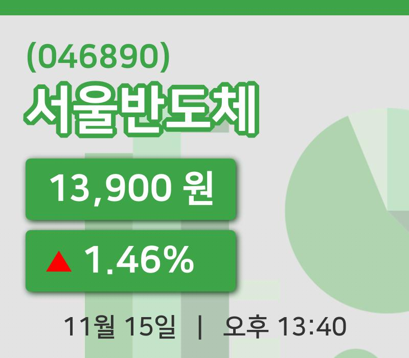 [서울반도체주가] 13시 40분 현재 13,900원