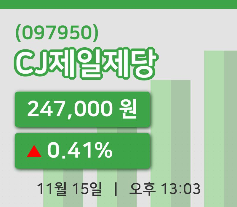 [CJ제일제당주가] 15일 이시각 현재  247,000원