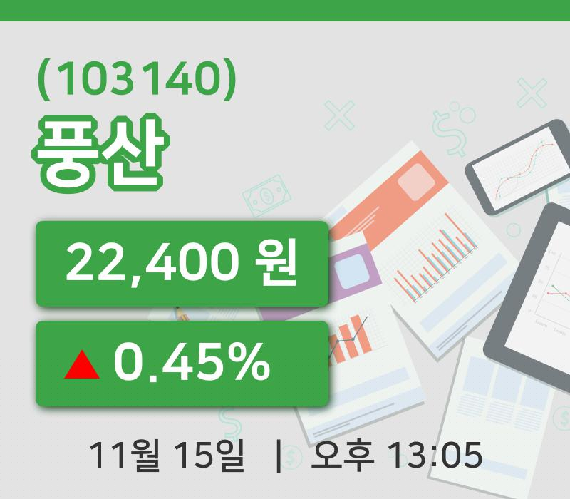 [풍산주가] 15일 이시각 현재  22,400원
