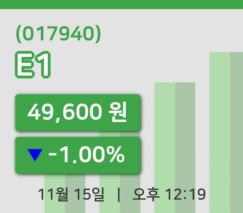 [E1주가] 15일 이시각 현재  49,600원