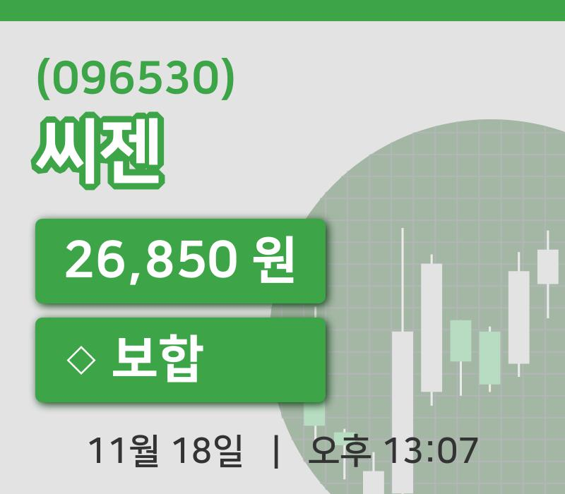 [씨젠주가] 18일 이시각 현재  26,850원
