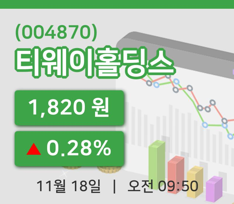 [티웨이홀딩스주가] 18일 9시 50분 현재 1,820원