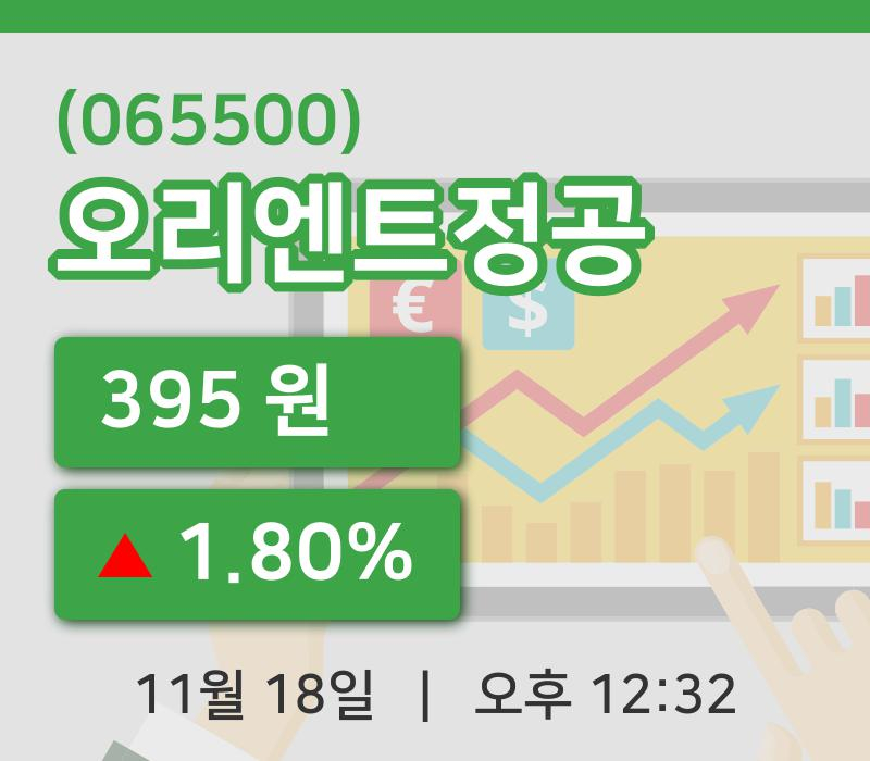 [오리엔트정공주가] 18일 12시 32분 현재 395원