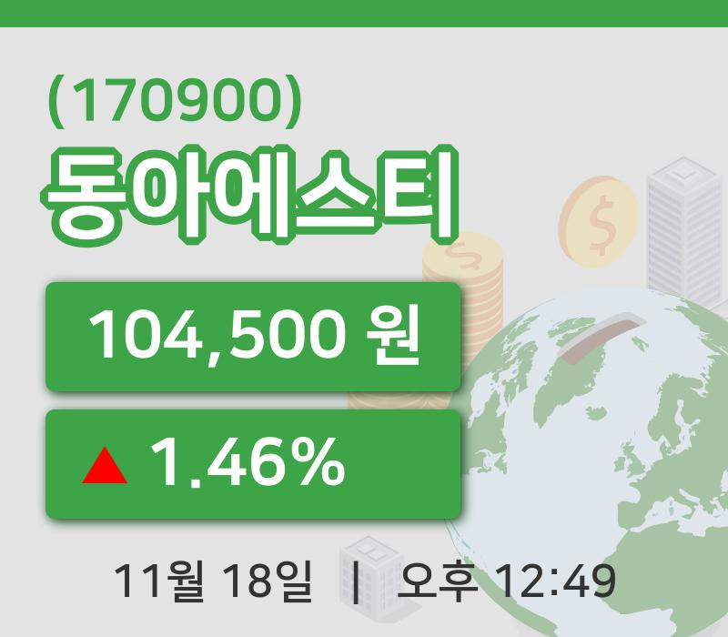 [동아에스티주가] 12시 49분 현재 104,500원