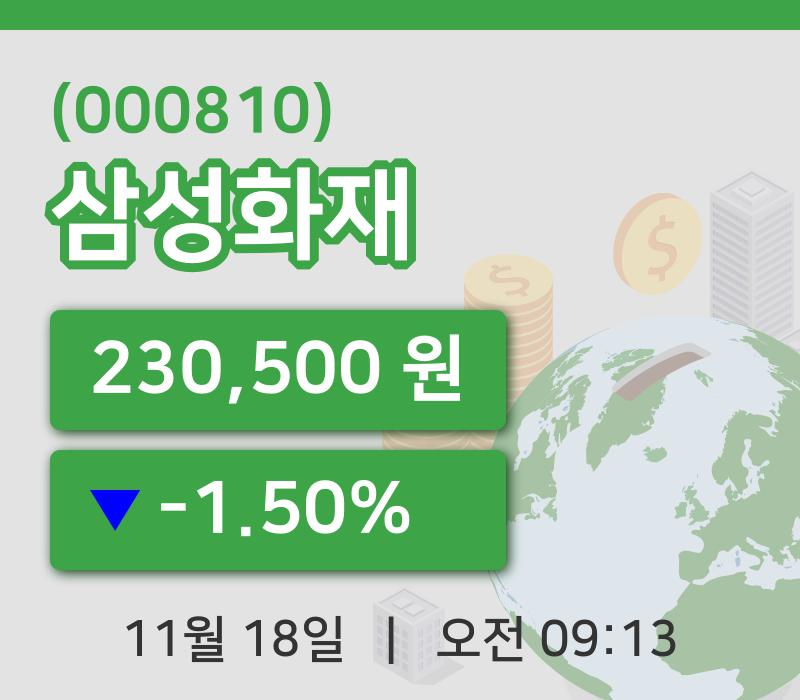 [삼성화재주가] 9시 13분 현재 230,500원