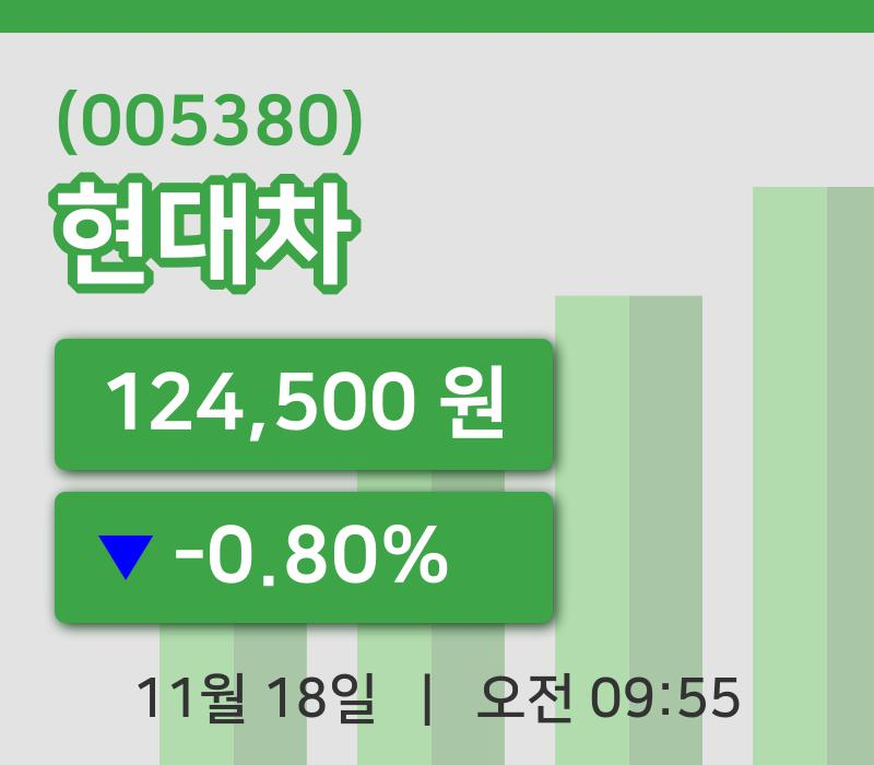 [현대차주가] 9시 55분 현재 124,500원