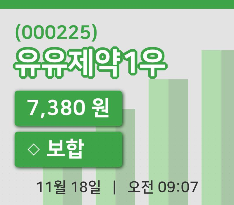 [유유제약1우주가] 18일 9시 07분 현재 7,380원