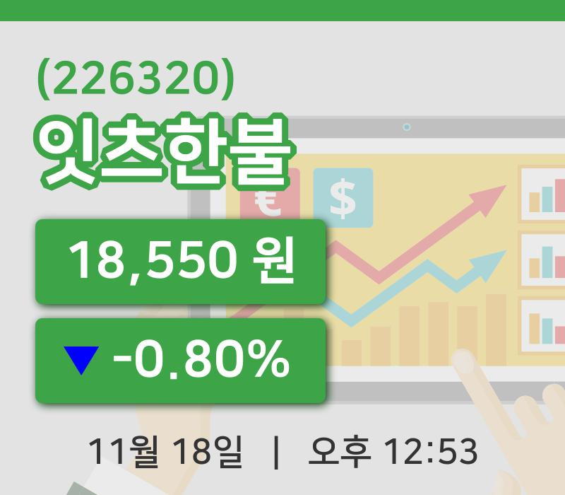 [잇츠한불주가] 18일 이시각 현재  18,550원