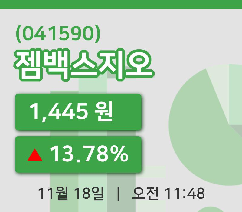 [젬백스지오주가] 18일 11시 48분 현재 1,445원