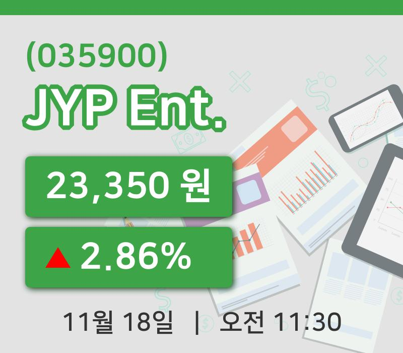 [JYP Ent.주가] 11시 30분 현재 23,350원