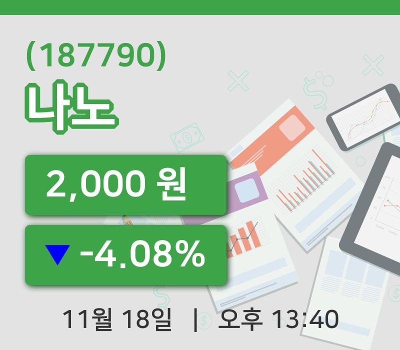 [나노주가] 18일 13시 40분 현재 2,000원