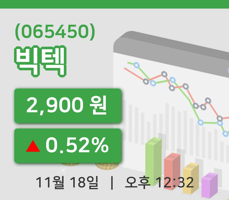 [빅텍주가] 18일 이시각 현재  2,900원
