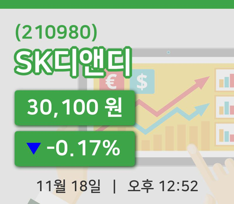 [SK디앤디주가] 12시 52분 현재 30,100원