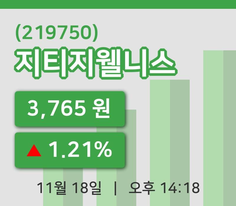 [지티지웰니스주가] 18일 14시 18분 현재 3,765원