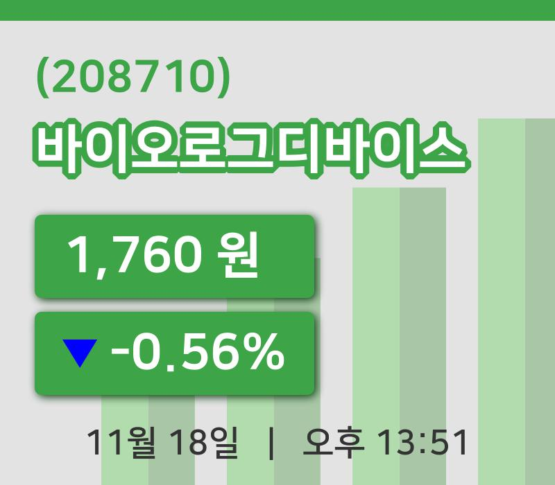 [바이오로그디바이스주가] 18일 이시각 현재  1,760원