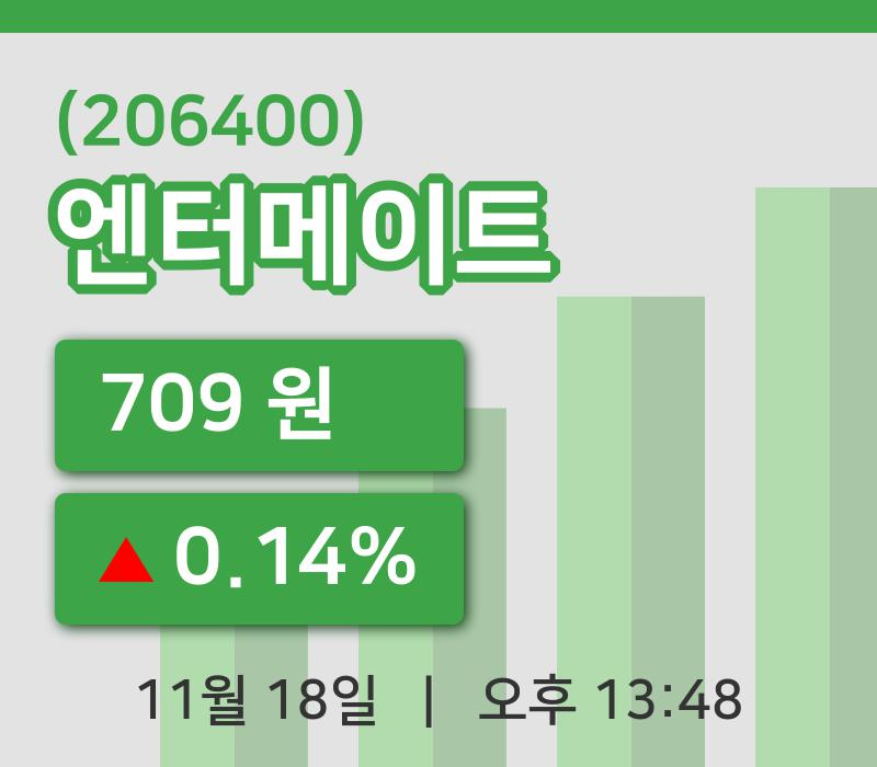 [엔터메이트주가] 13시 48분 현재 709원